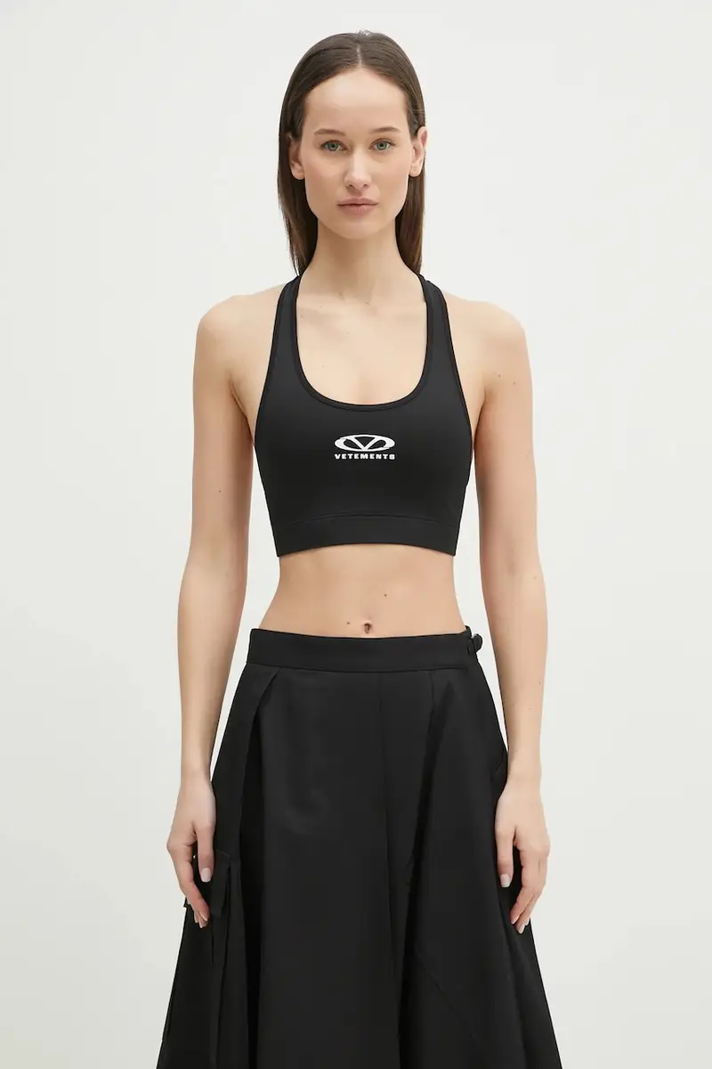 reggiseno sportivo Oval Logo colore nero WA66TO210B