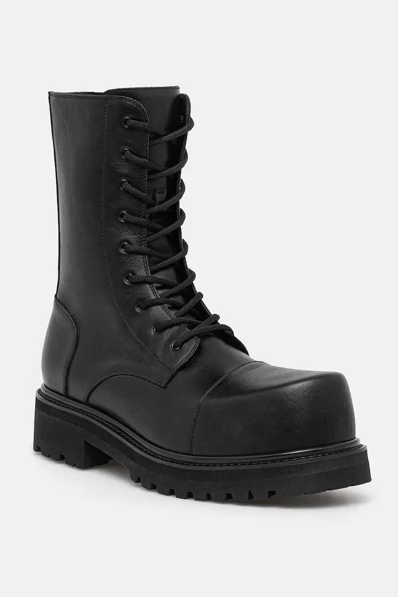 stivali da motociclista in pelle Stomp Combat Boot uomo colore nero UH76BT800B