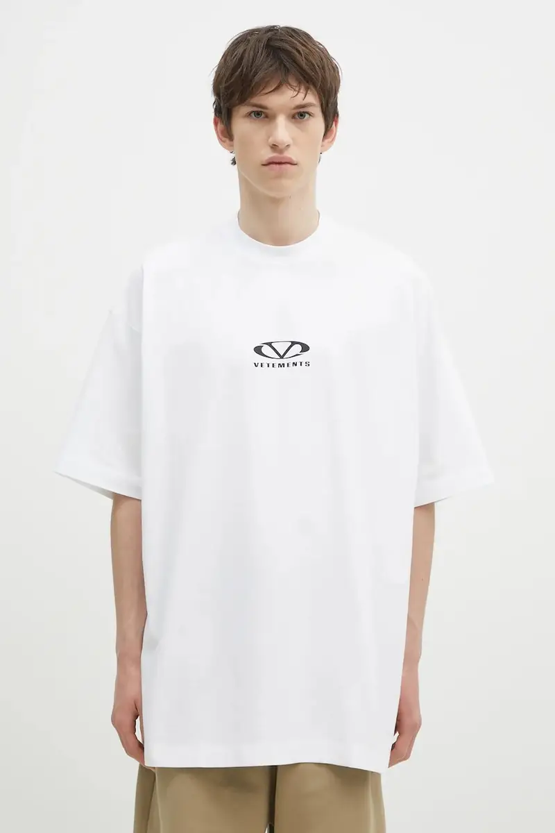 t-shirt in cotone Oval Logo Oversized colore bianco UA66TR605W