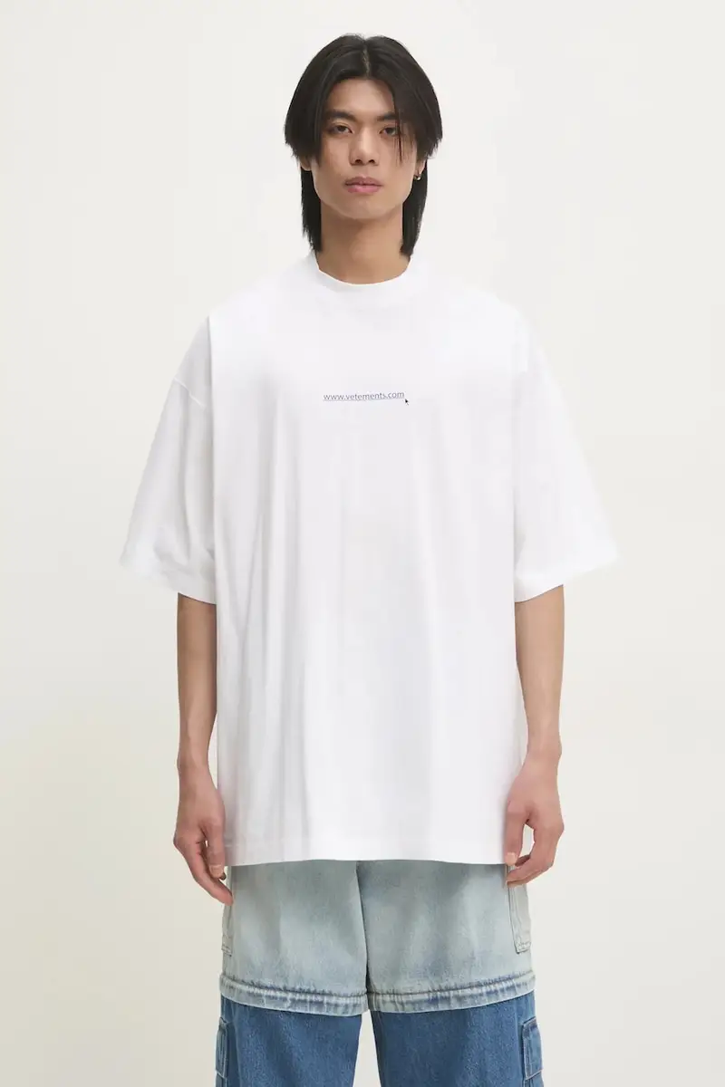 t-shirt in cotone Website Oversized colore bianco UA66TR735W