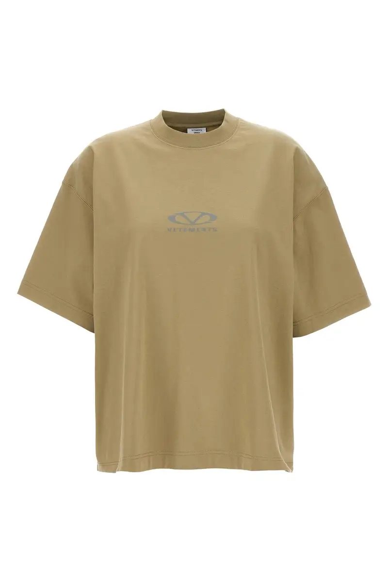 T-Shirt Oval Logo Beige