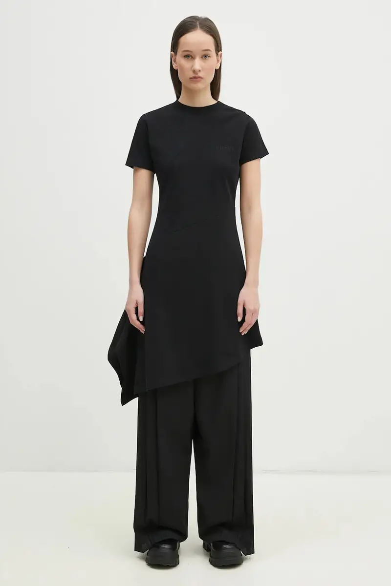 vestito Embroidered Logo Twisted Mini colore nero WA66DR680B