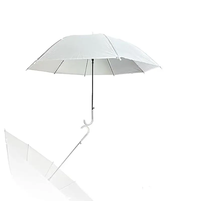 Vetrineinrete® Ombrello 8 stecche bianco latte semitrasparente ombrellino per evento da sposa damigella Wedding richiudibile con apertura automatico a scatto miniatura 2