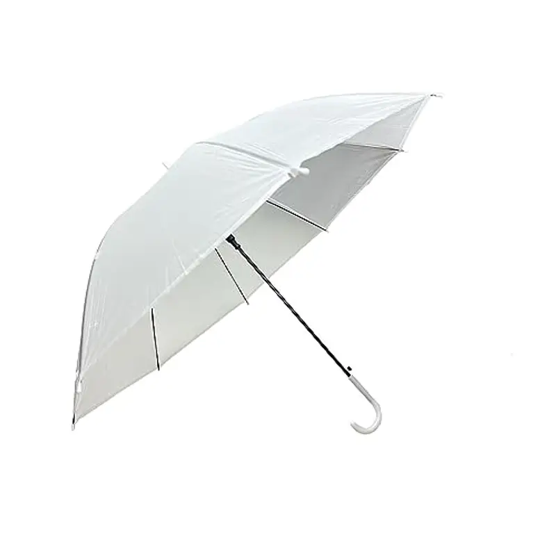 Vetrineinrete® Ombrello 8 stecche bianco latte semitrasparente ombrellino per evento da sposa damigella Wedding richiudibile con apertura automatico a scatto miniatura 3