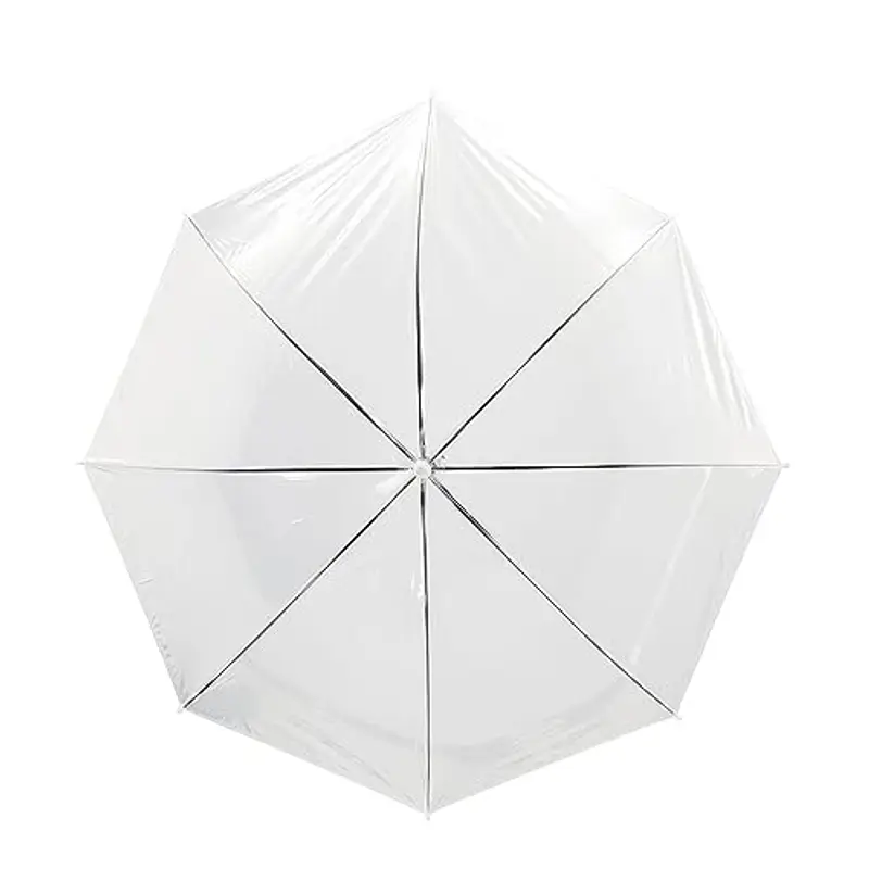 Vetrineinrete® Ombrello 8 stecche trasparente ombrellino per evento da sposa damigella Wedding richiudibile con apertura automatico a scatto miniatura 2