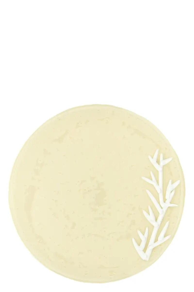 Piatto Piano Vetro Disegno ⌀ 28 Cm Bianco