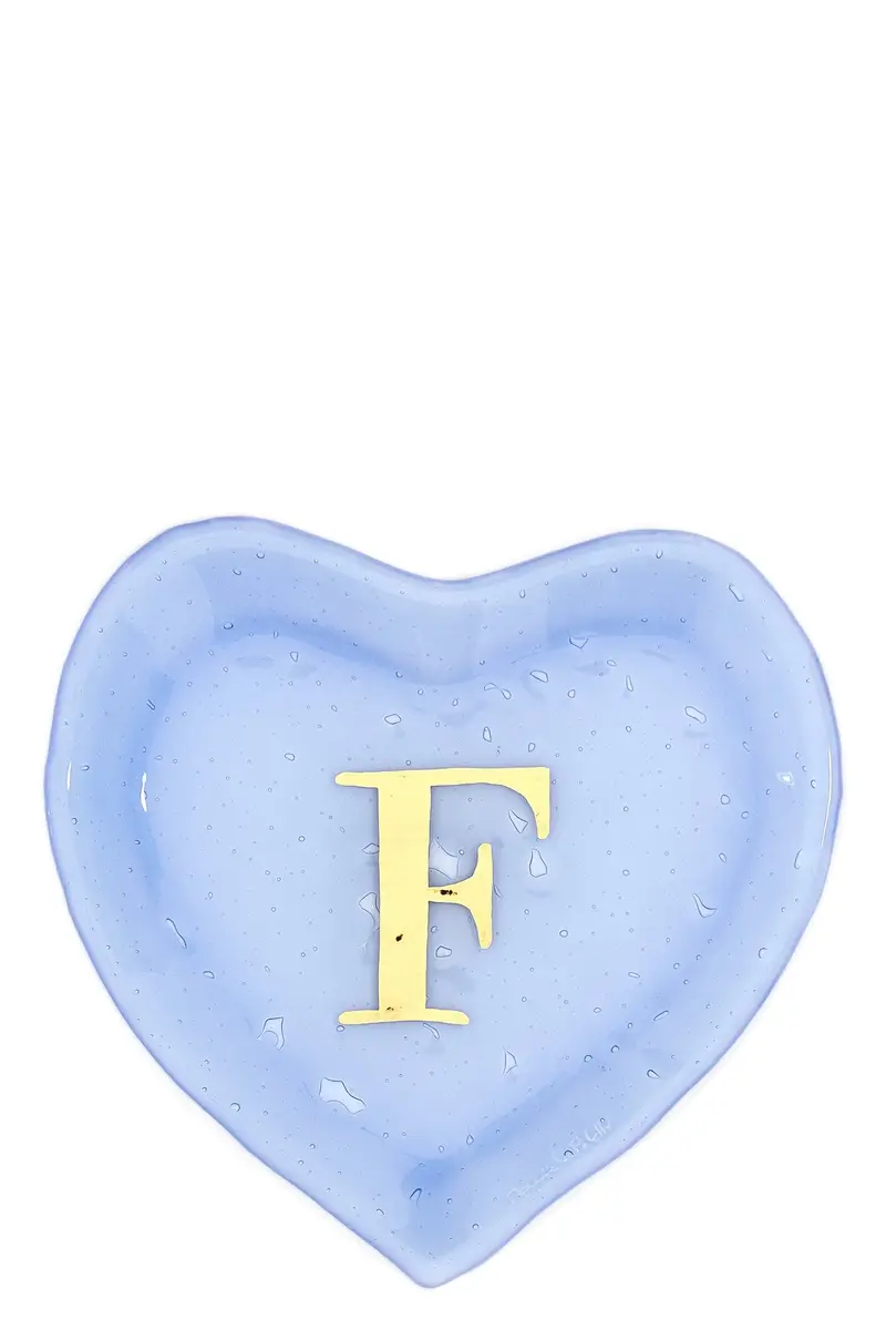 Svuotatasche Cuore 'F' Azzurro