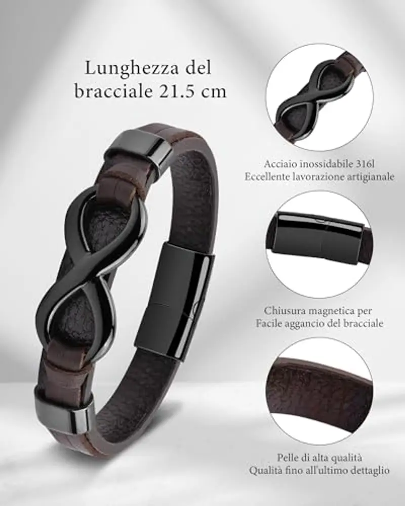 VGWON Bracciale a Mio Figlio, Bracciale Mamma e Figlio, Regali Bracciale Per Figli Da Mamma Papà, Uomo Bracciale In miniatura 3