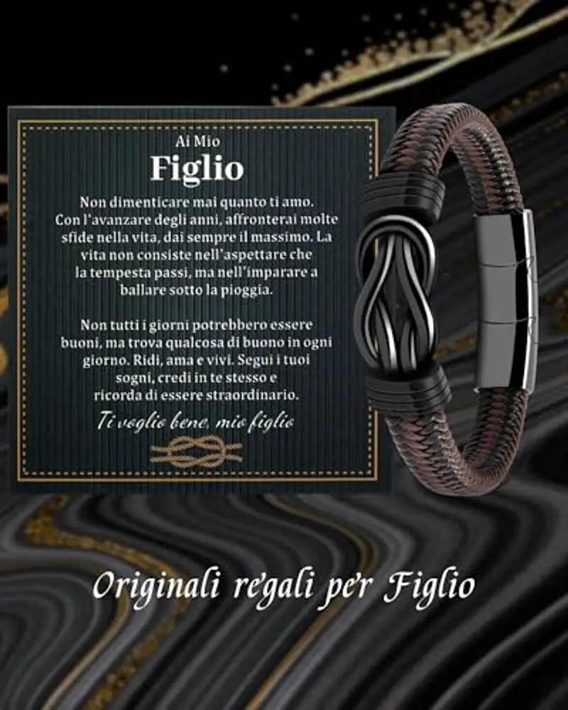 VGWON Bracciale a Mio Figlio, Bracciale Mamma e Figlio, Regali Per Figlio, Regali Per Figli Da Papà Mamma, Braccialetto miniatura 2