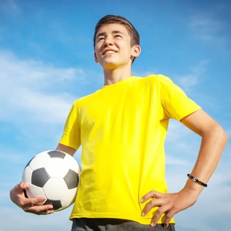 VGWON Regali Braccialetto di Calcio per Ragazzi, Regali di Compleanno e Natale per Ragazzo, Regalo per Figli, Nipoti e Fratelli, Braccialetto di Calcio in Pietra Naturale 3D 185 miniatura 3