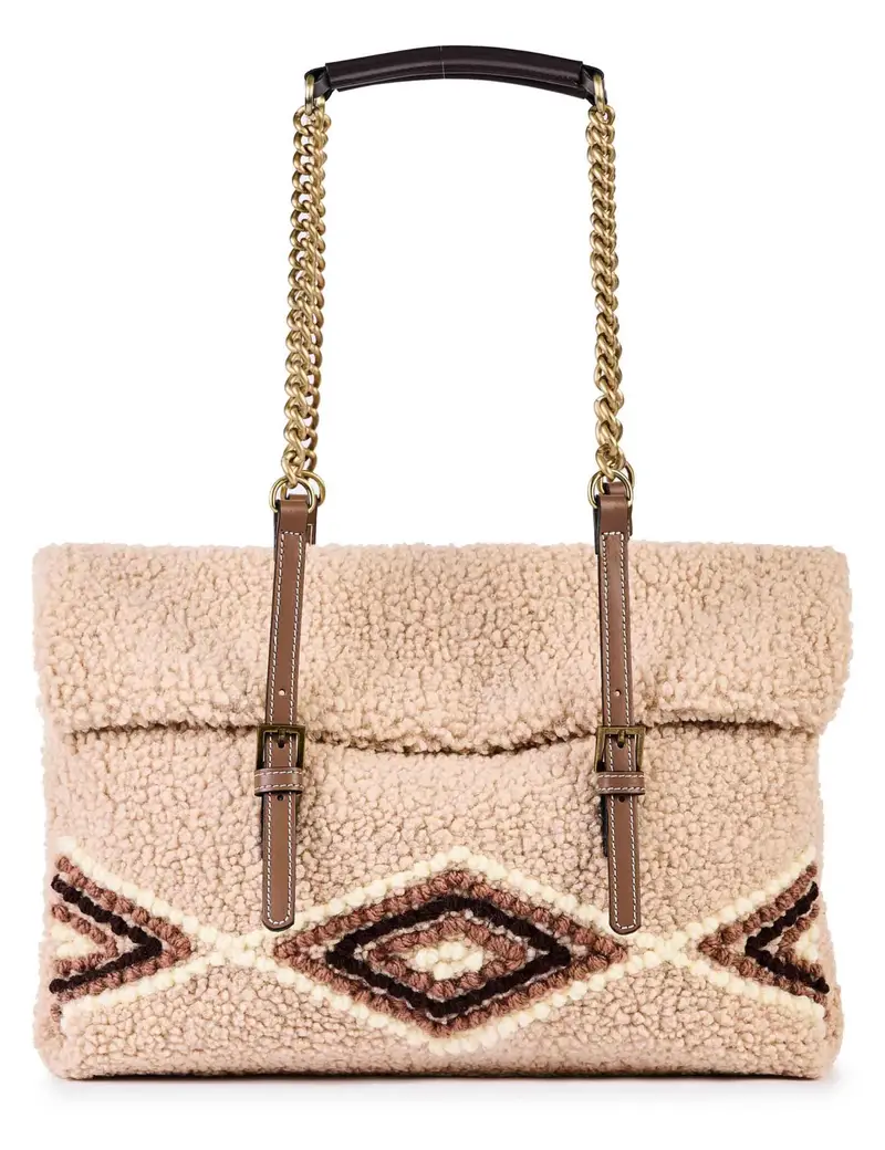 Borse in eco fur beige con doppi manici Donna AMANDA U02