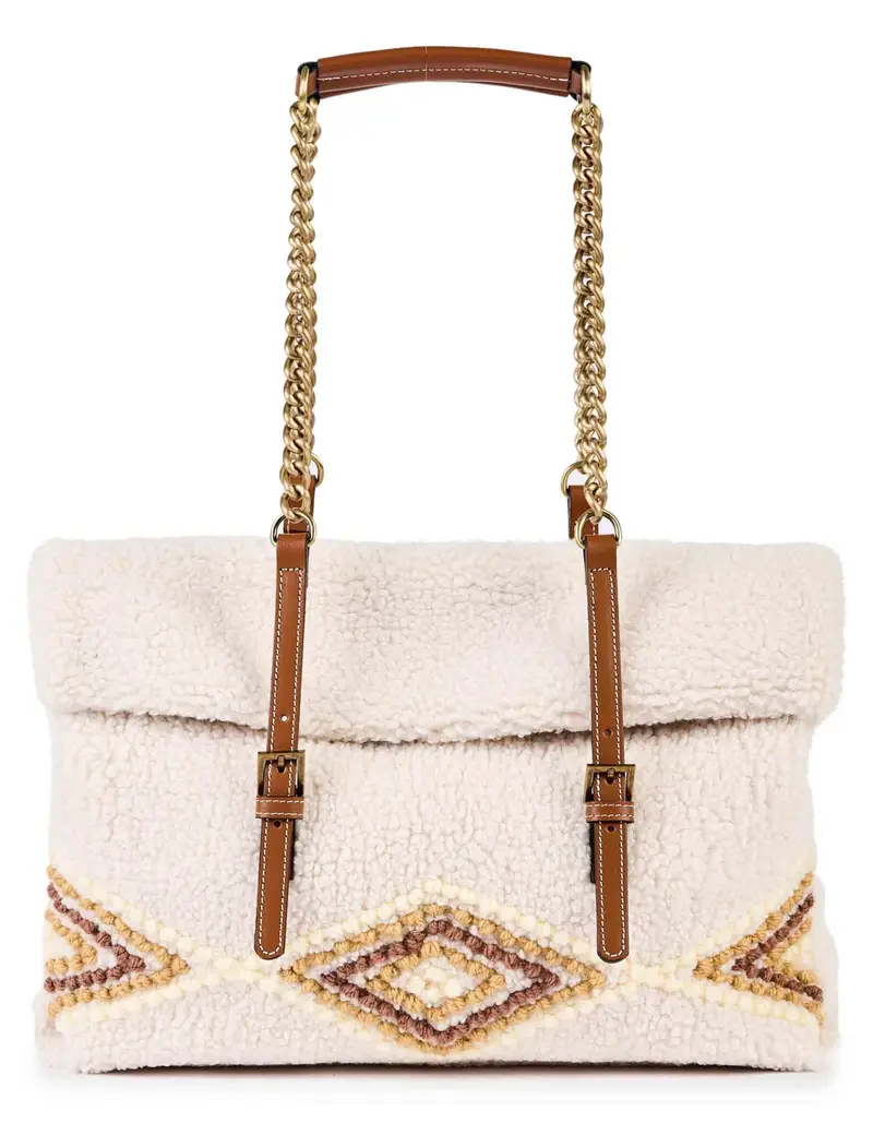 Borse in eco fur bianco con doppi manici Donna AMANDA U03