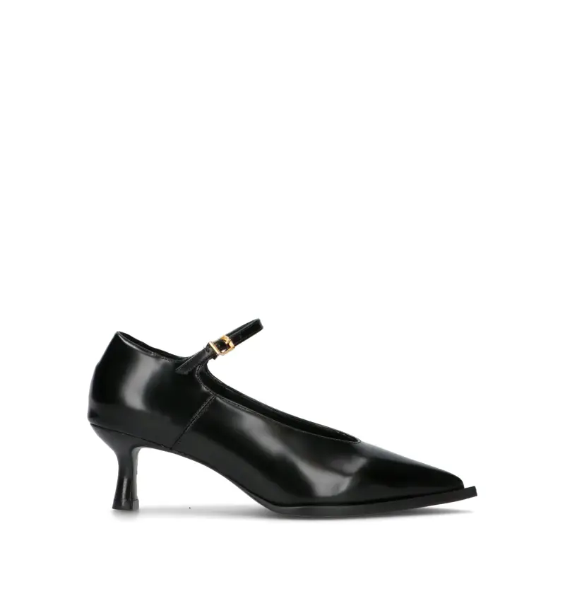 Décolleté donna nero in pelle Vario