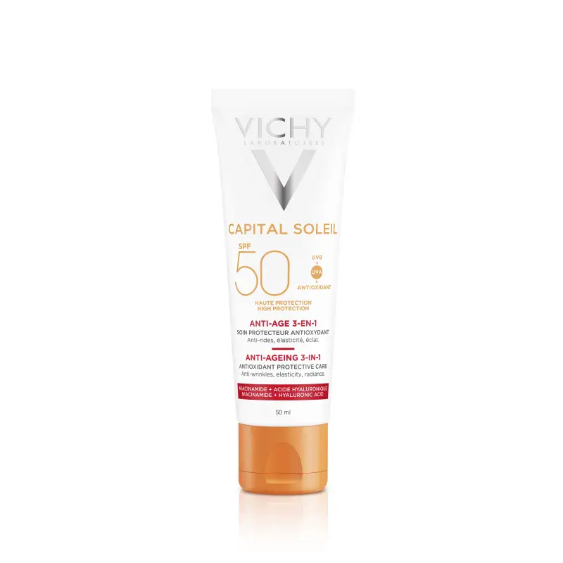 Capital Soleil Capital Soleil Crema Viso 3in1 Anti-età SPF 50 - Protezione solare viso