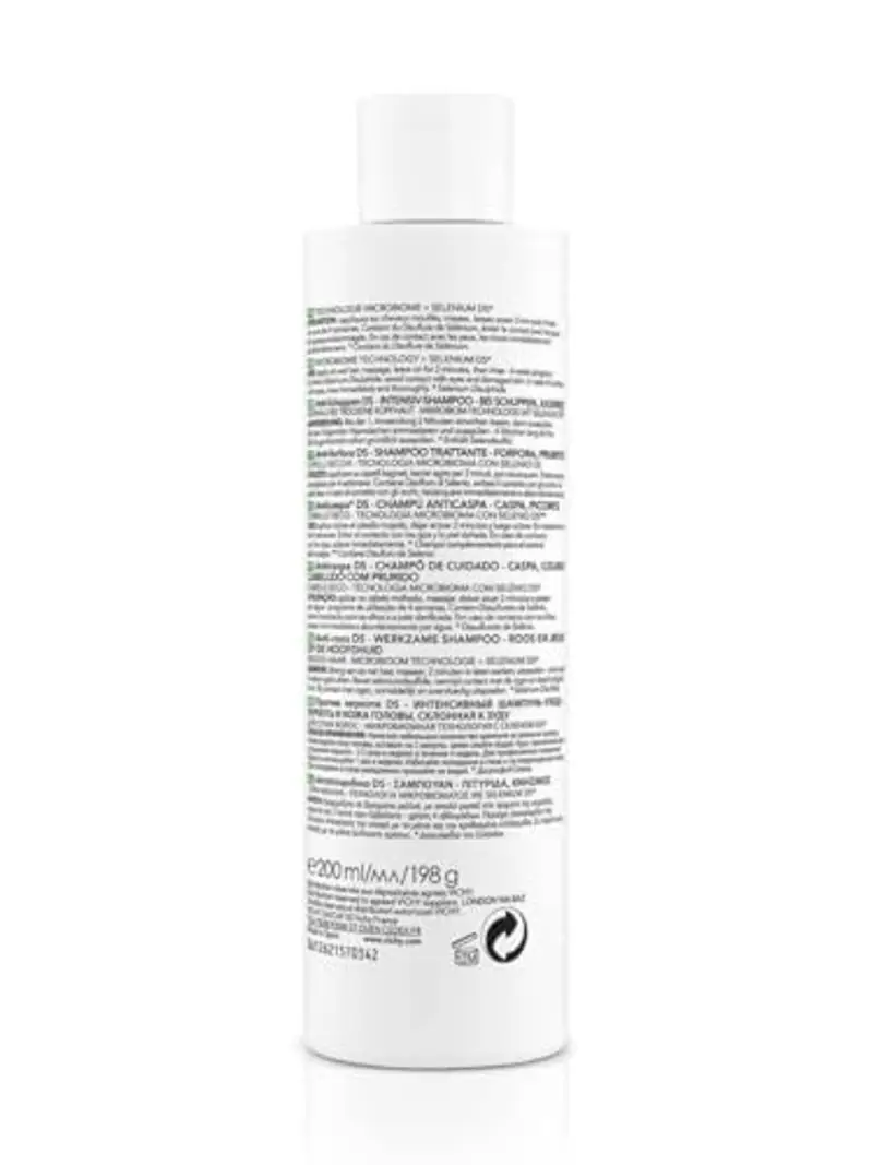 Vichy Dercos, Shampoo Anti-Forfora DS, Per Capelli Secchi, Azione Riequilibrante, Effetto Anti-Ricomparsa, Arricchito con Disolfuro di Selenio e Acido Salicilico, 200 ml miniatura 3