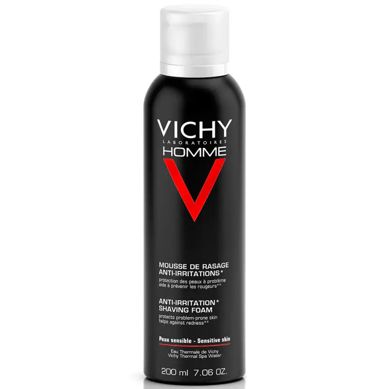 Vichy Homme Homme Sensi Shave - Schiuma da barba anti -irritazioni - Crema da barba