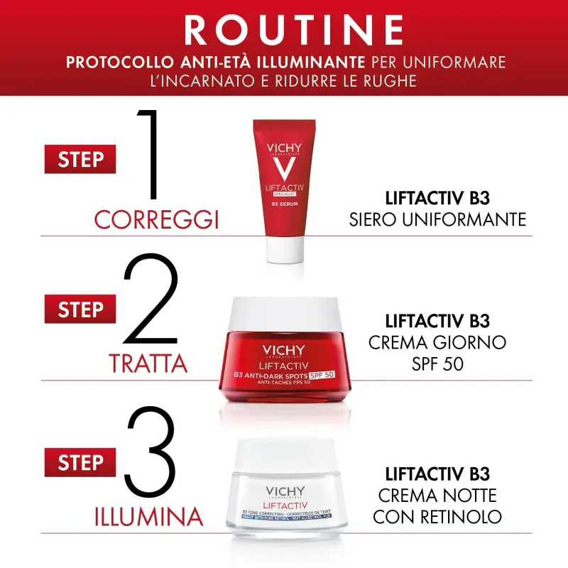 Liftactiv Cofanetto Liftactiv B3 Anti-macchie Siero+Crema Giorno SPF50 + Crema Notte - Crema antimacchie viso, Cofanetto trattamento miniatura 3