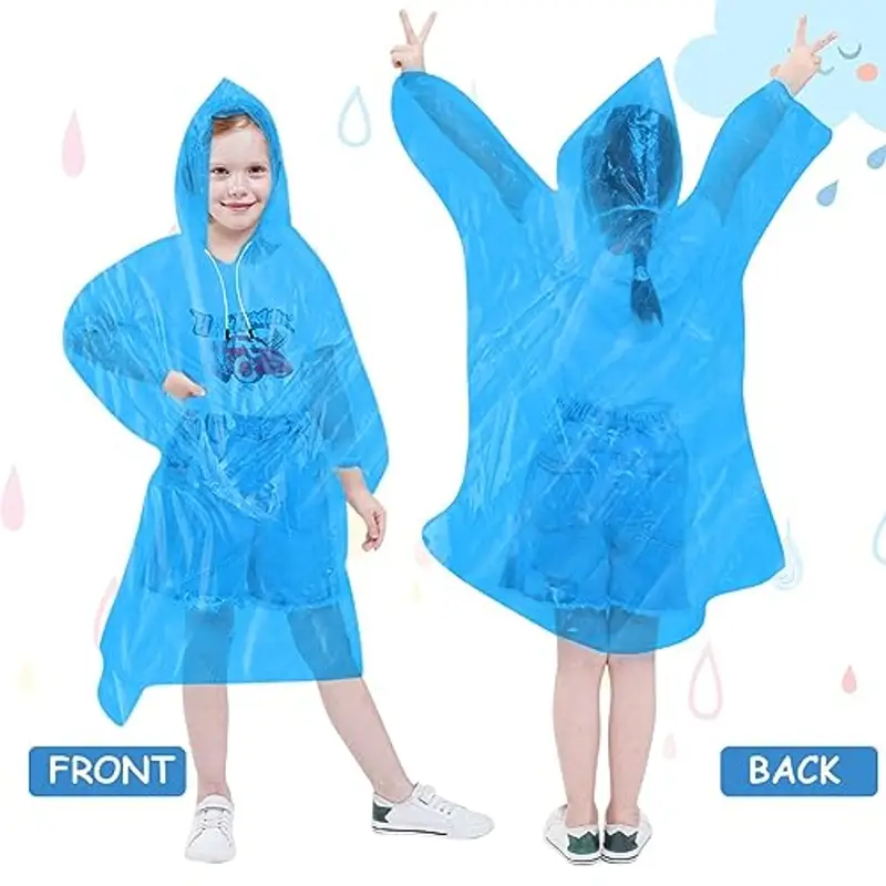 Vicloon 5Pcs Impermeabile per Bambini, Poncho Impermeabile da Pioggia per Bambini, Impermeabile per Bambini Usa e miniatura 3