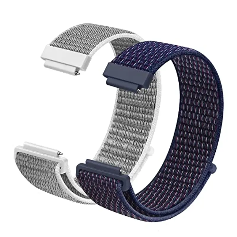Vicloon Cinturino in Nylon, 2Pcs Cinturino per Orologio, Ricambio Sgancio Sport, Orologio in Maglia Bracciale Fibbia per Uomo e Donna,16mm, 18mm, 20mm