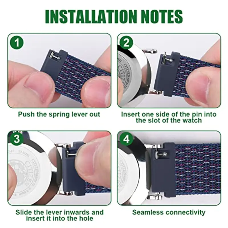 Vicloon Cinturino in Nylon, 2Pcs Cinturino per Orologio, Ricambio Sgancio Sport, Orologio in Maglia Bracciale Fibbia per Uomo e Donna, 16mm, 18mm, 20mm miniatura 3
