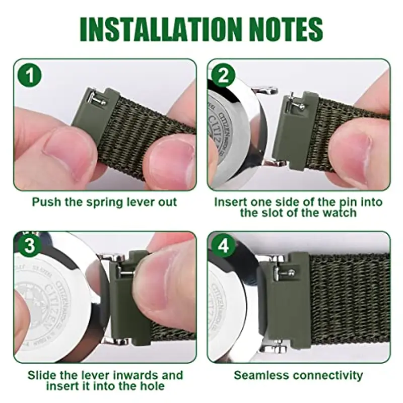 Vicloon Cinturino in Nylon, 2Pcs per Orologio, Ricambio Sgancio Sport in Maglia Bracciale Fibbia per Uomo e Donna, 16mm, 18mm, 20mm miniatura 3