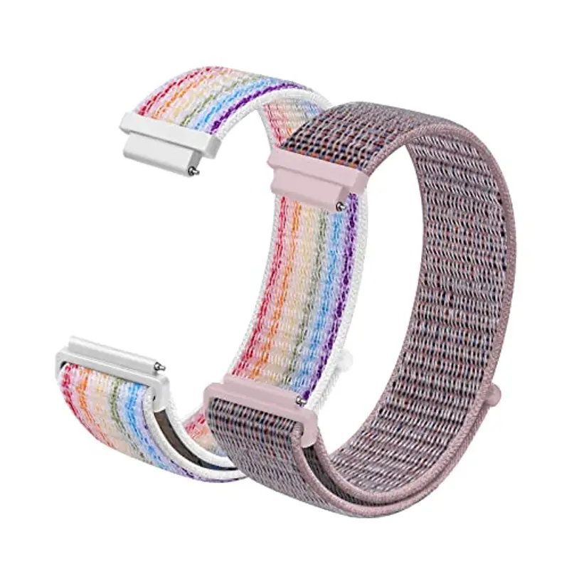 Vicloon Cinturino in Nylon, 2Pcs Ricambio Sgancio Rapido per Orologio, Sport Bracciale in Maglia Con Fibbia per Uomo e Donna, 16mm, 18mm, 20mm