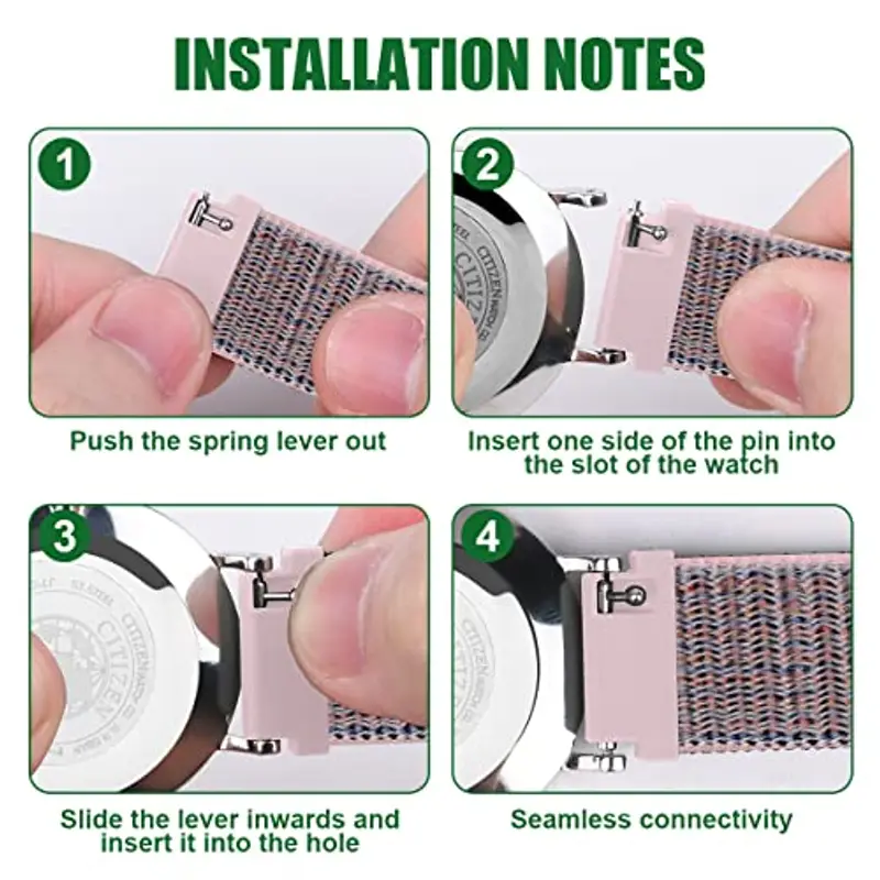 Vicloon Cinturino in Nylon, 2Pcs Ricambio Sgancio Rapido per Orologio, Sport Bracciale in Maglia Con Fibbia per Uomo e Donna, 16mm, 18mm, 20mm miniatura 3