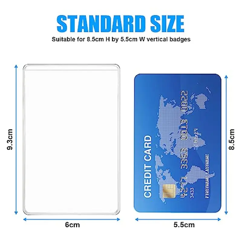 Vicloon Custodie Protettive per Tessere Trasparenti, 50pcs Carta di Credito Biglietto da Visita, Plastica Protezione miniatura 2