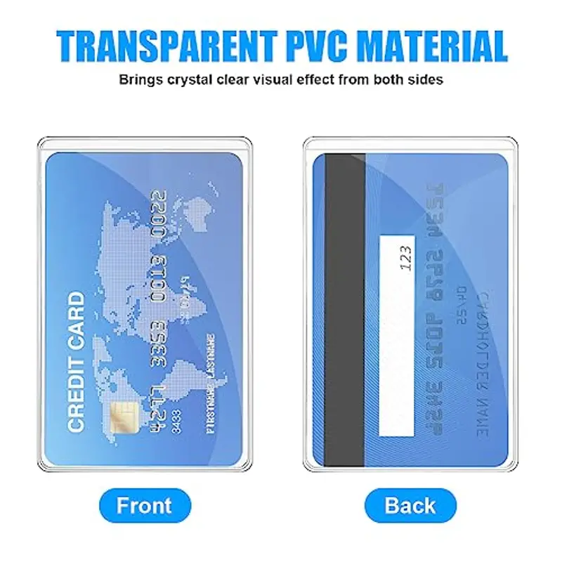 Vicloon Custodie Protettive per Tessere Trasparenti, 50pcs Carta di Credito Biglietto da Visita, Plastica Protezione miniatura 3