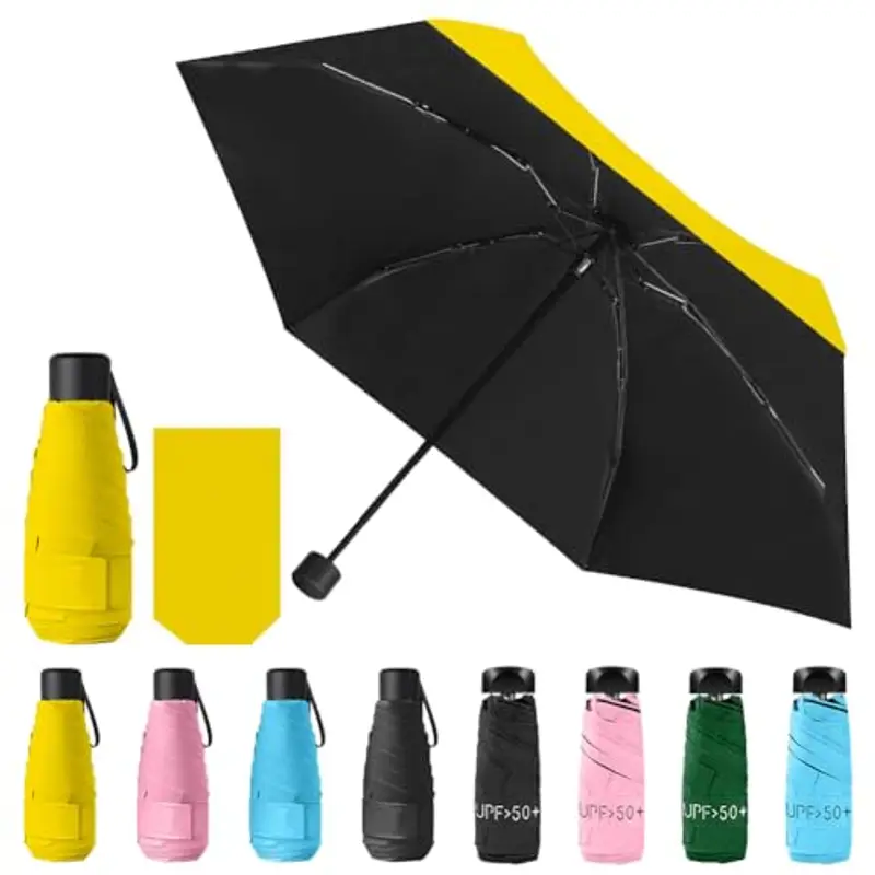 Vicloon Ombrello pieghevole, Ombrello, Ombrello tascabile, Ombrello tascabile, ultra leggero, alla moda, compatto, portatile, anti-UV, ideale per le attività all'aria aperta, Golf Viaggi