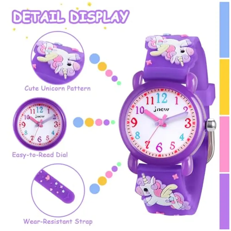 Vicloon Orologio Bambini, Orologio da Polso per Ragazzi e Ragazze 3D, Quarzo Educativo Analogico Impermeabile 30M, Sport Braccialetto Cartoon In Silicone, Movimento al Quarzo, Regalo di Natale miniatura 3