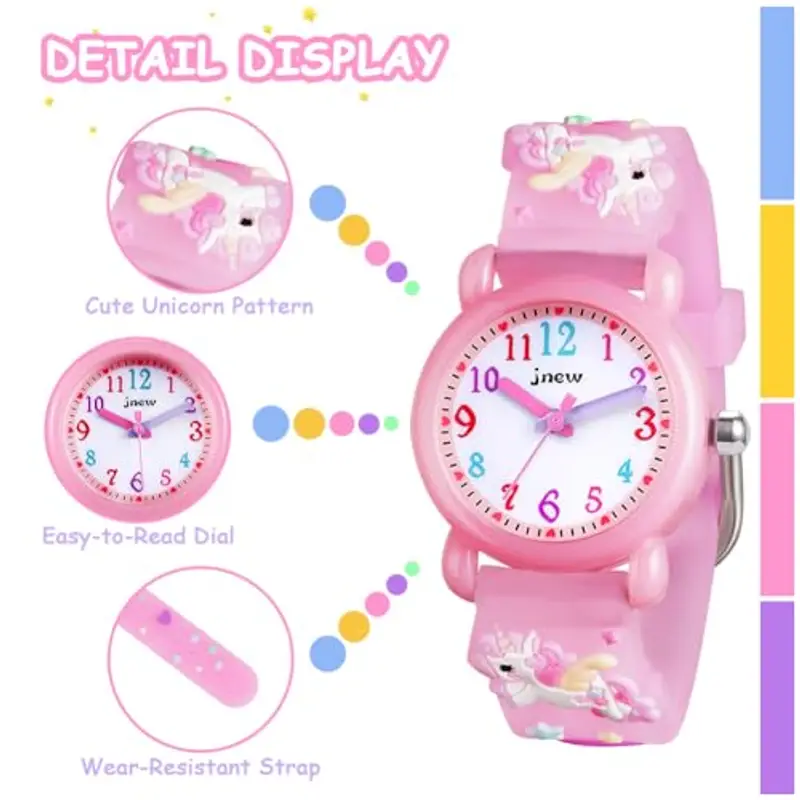 Vicloon Orologio Bambini, Orologio da Polso per Ragazzi e Ragazze 3D, Quarzo Educativo Analogico Impermeabile 30M, Sport Braccialetto Cartoon In Silicone, Movimento al Quarzo, Regalo di Natale miniatura 3