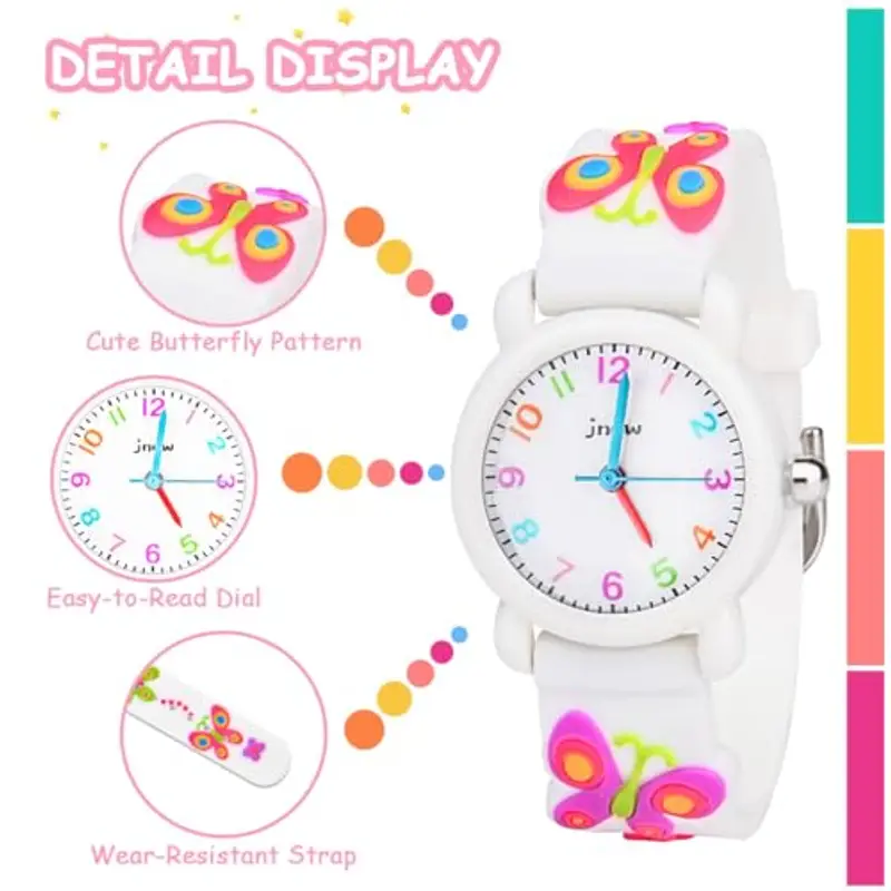 Vicloon Orologio Bambini, Orologio da Polso per Ragazzi e Ragazze 3D, Quarzo Orologio Educativo Analogico Impermeabile 30M, Sport Braccialetto Cartoon In Silicone, Movimento al Quarzo, Regalo di Natale miniatura 3