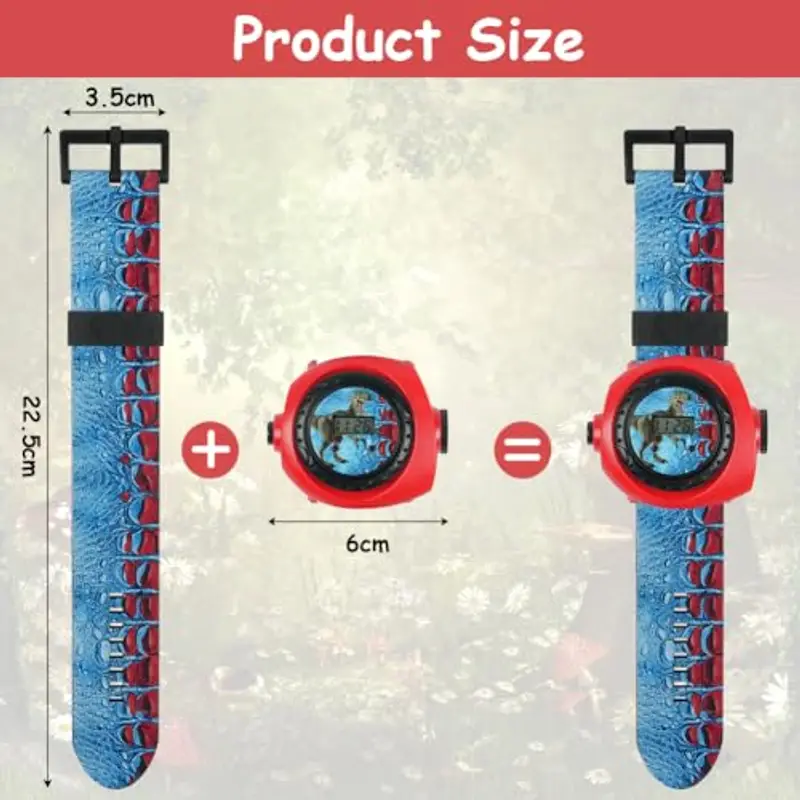 Vicloon Orologio Bambini, Orologio Giocattolo, Orologio con Proiettore Bambini Orologio da Polso con 20 Modelli di Proiezione per Ragazzi e Ragazze, Regalo di Natale (Dinosauro) miniatura 2