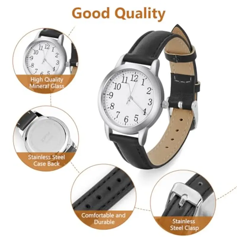 Vicloon Orologio Da Donna, Orologio Al Quarzo Analogico, Polso Per Donna Da Classico Business Casual (Nero) miniatura 3