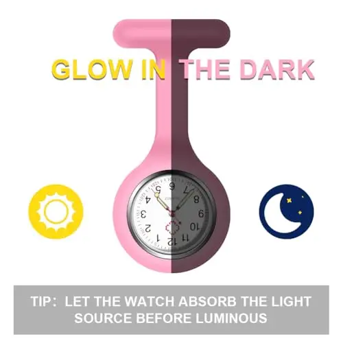 Vicloon Orologio da Infermiere, 1Pcs Orologio per Infermieri in Silicone con Spilla, Infermieri Fob Medical Watch miniatura 3