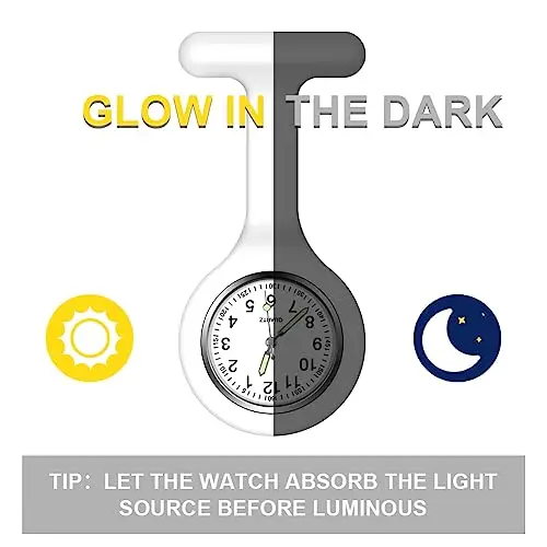 Vicloon Orologio da Infermiere, 1Pcs Orologio per Infermieri in Silicone con Spilla, Infermieri Fob Medical Watch miniatura 3