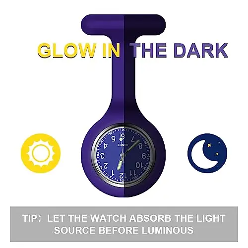 Vicloon Orologio da Infermiere, 1Pcs Orologio per Infermieri in Silicone con Spilla, Infermieri Fob Medical Watch miniatura 3