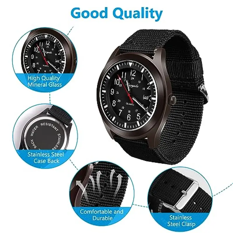 Vicloon Orologio da Uomo, Orologio Analogico al Quarzo, Orologio Militare Che si Illumina al Buio Con Datario e miniatura 3