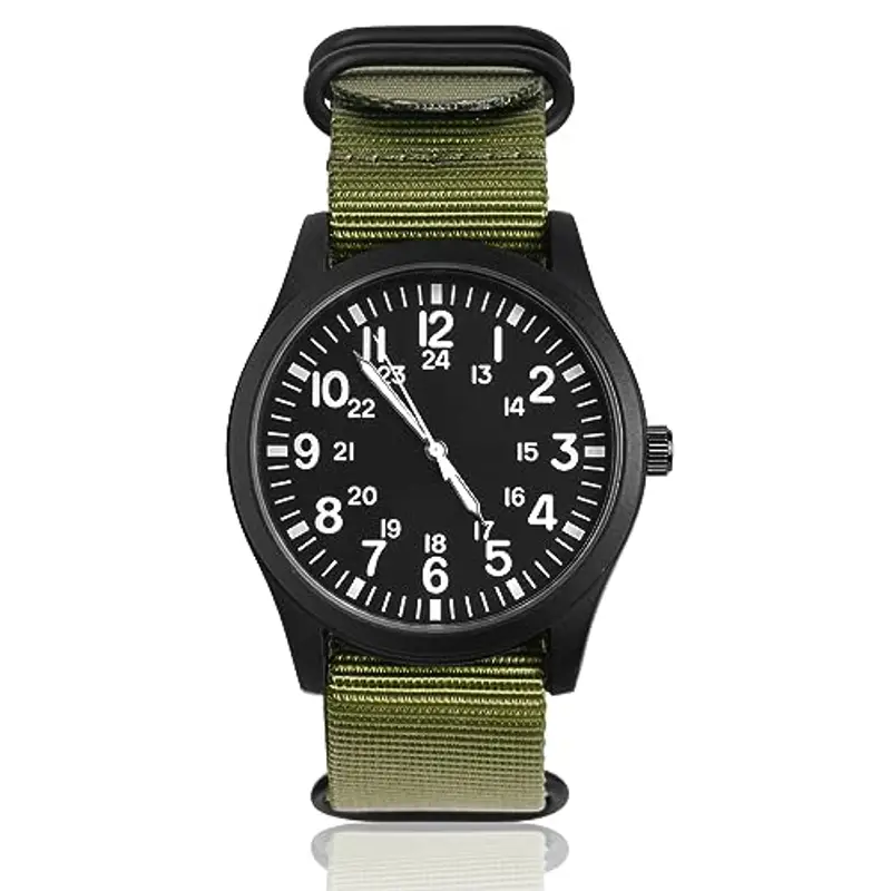 Vicloon Orologio da Uomo, Orologio Militare, Orologio al Quarzo Analogico Glow in the Dark Orologi Field Outdoor Sport