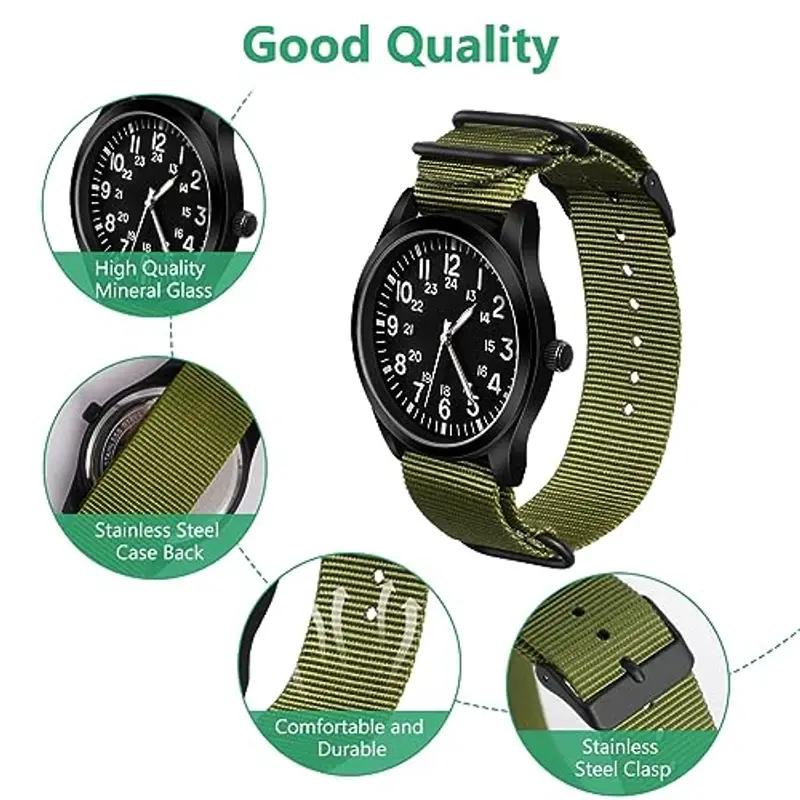 Vicloon Orologio da Uomo, Orologio Militare, Orologio al Quarzo Analogico Glow in the Dark Orologi Field Outdoor Sport miniatura 3