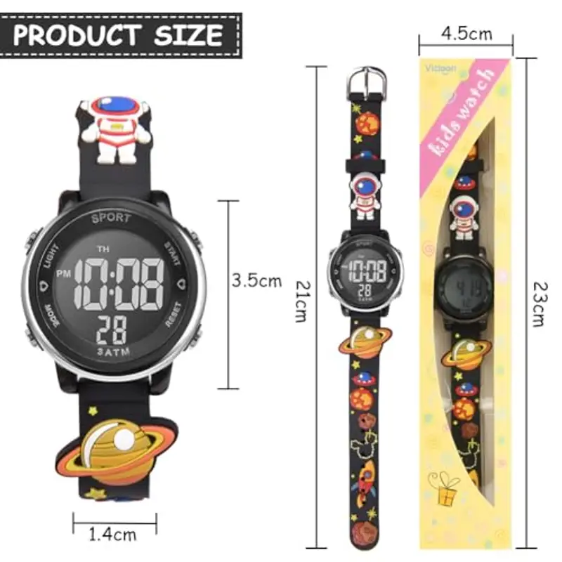 Vicloon Orologio Digitale per Bambini, Orologio da Polso per Ragazzi e Ragazze, Polso unicorno, Cartoni 3D Waterproof Retroilluminazione a 7 Colori, Regalo di Natale Regali per Ragazzi e Ragazze miniatura 2