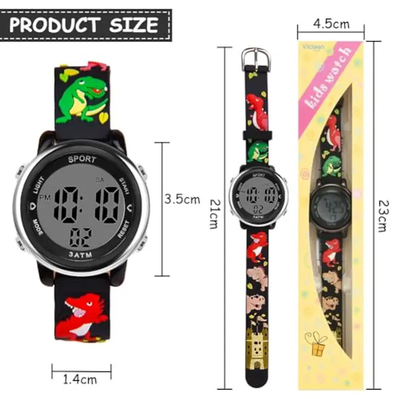 Vicloon Orologio Digitale per Bambini, Orologio da Polso per Ragazzi e Ragazze, Polso unicorno, Cartoni 3D Waterproof Retroilluminazione a 7 Colori, Regalo di Natale Regali per Ragazzi e Ragazze miniatura 2