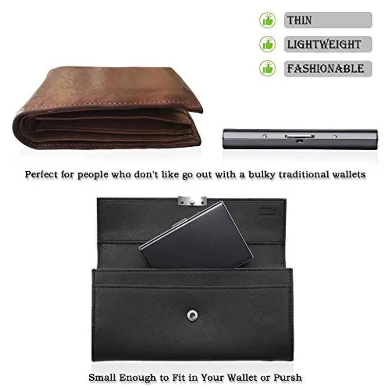 Vicloon Porta carte di credito Uomo Nero 942644 miniatura 3