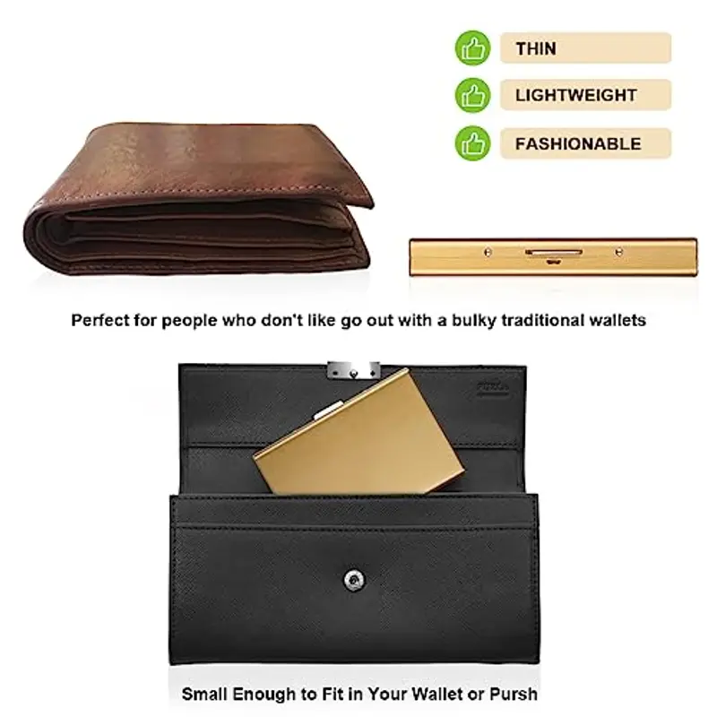 Vicloon Porta carte di credito Uomo Oro 1599812 miniatura 3