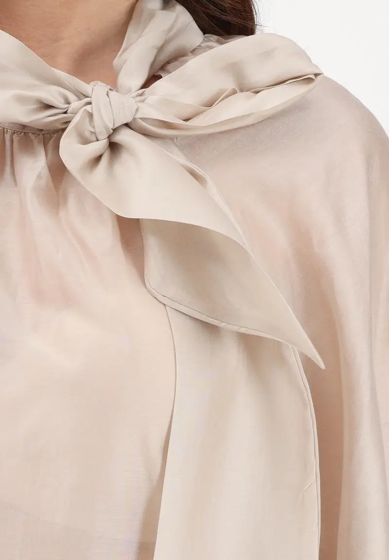 Blusa beige da donna miniatura 3