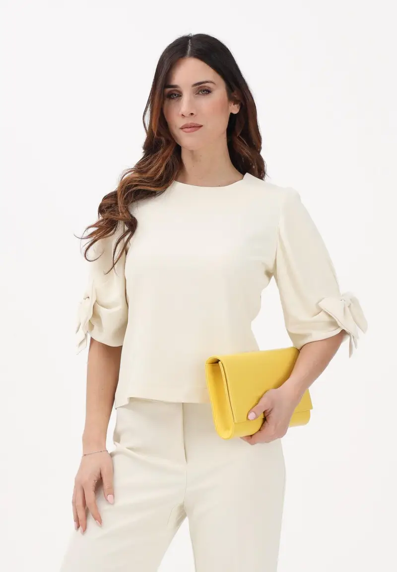 Blusa burro da donna con fiocco applicato miniatura 2