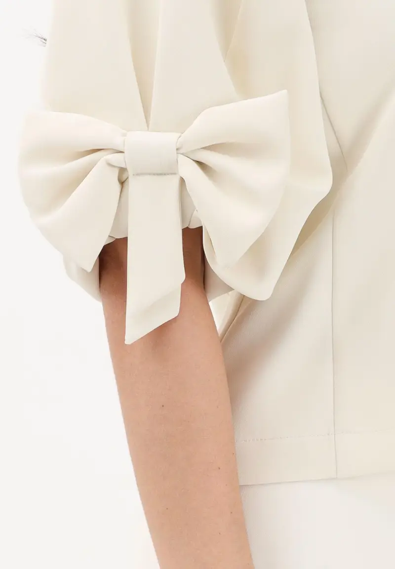 Blusa burro da donna con fiocco applicato miniatura 3