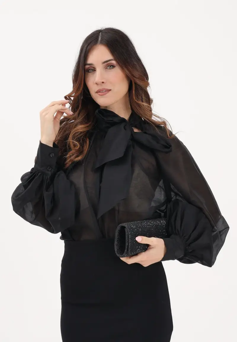 Blusa nera da donna miniatura 2