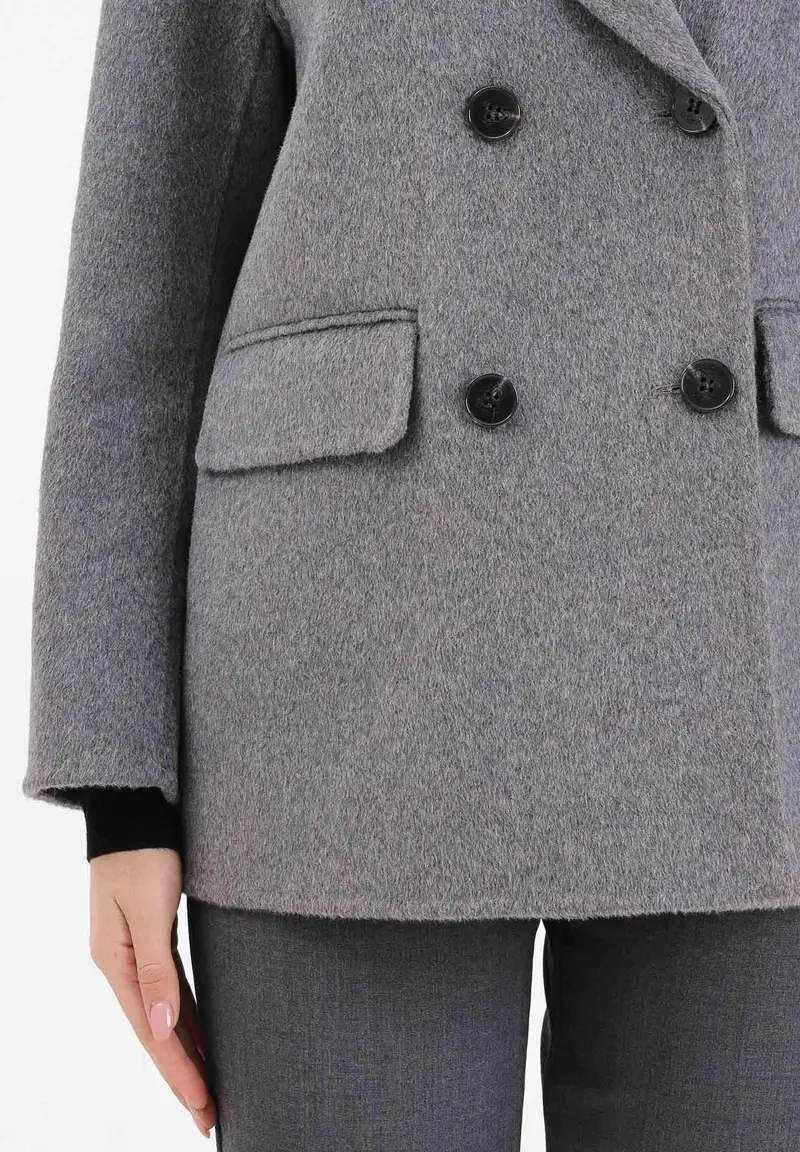 Cappotto corto grigio da donna miniatura 3